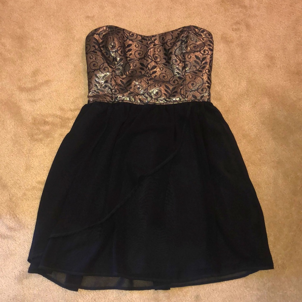 Women’s formal mini dress.